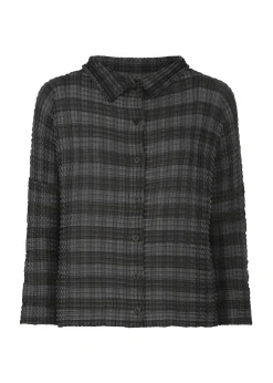 ISSEY MIYAKE Gingham Check Pleats Shirt Fashion