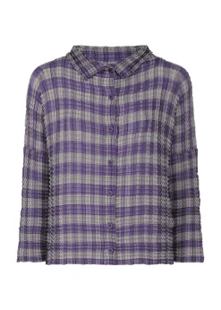 ISSEY MIYAKE Gingham Check Pleats Shirt Fashion