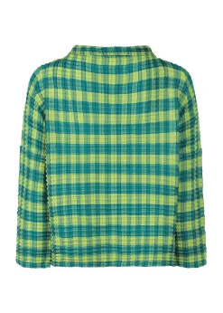 ISSEY MIYAKE Gingham Check Pleats Shirt Fashion