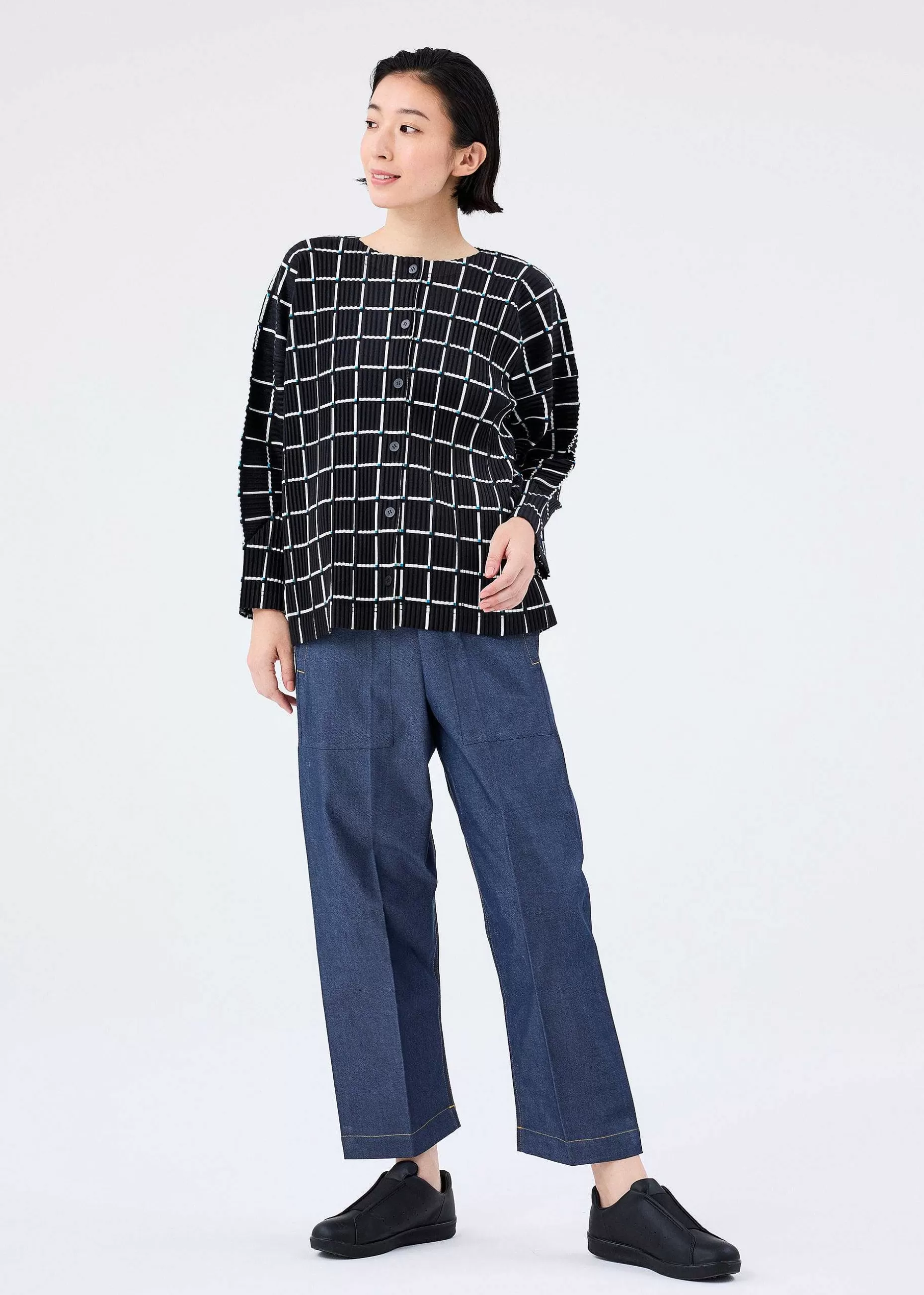 ISSEY MIYAKE Cardigan | Color Stick Suede Like Pleats