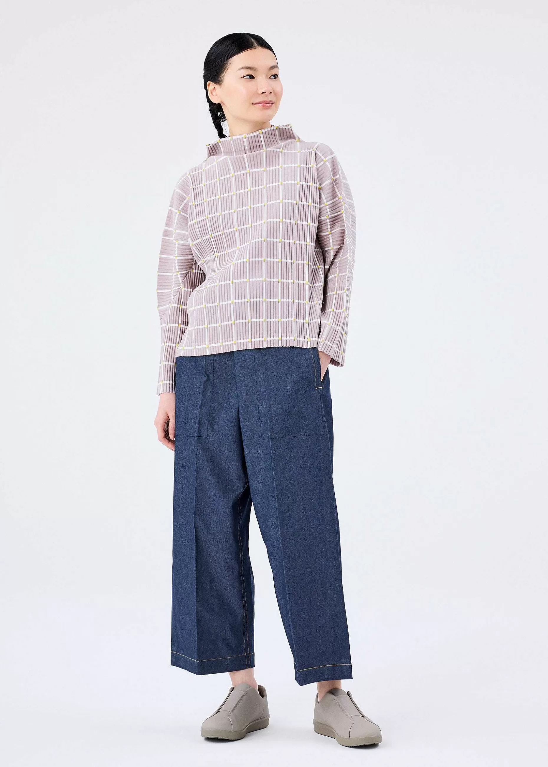 ISSEY MIYAKE Top | Color Stick Suede Like Pleats