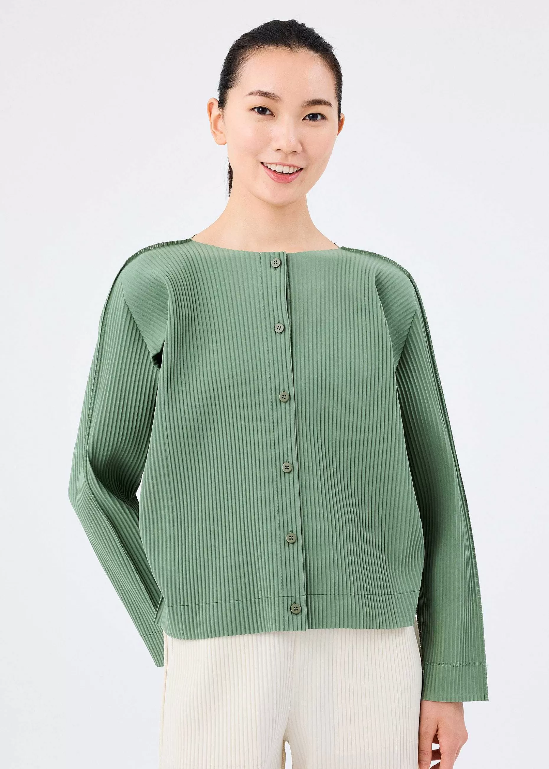 ISSEY MIYAKE Cardigan | Fine Knit Pleats Color 2