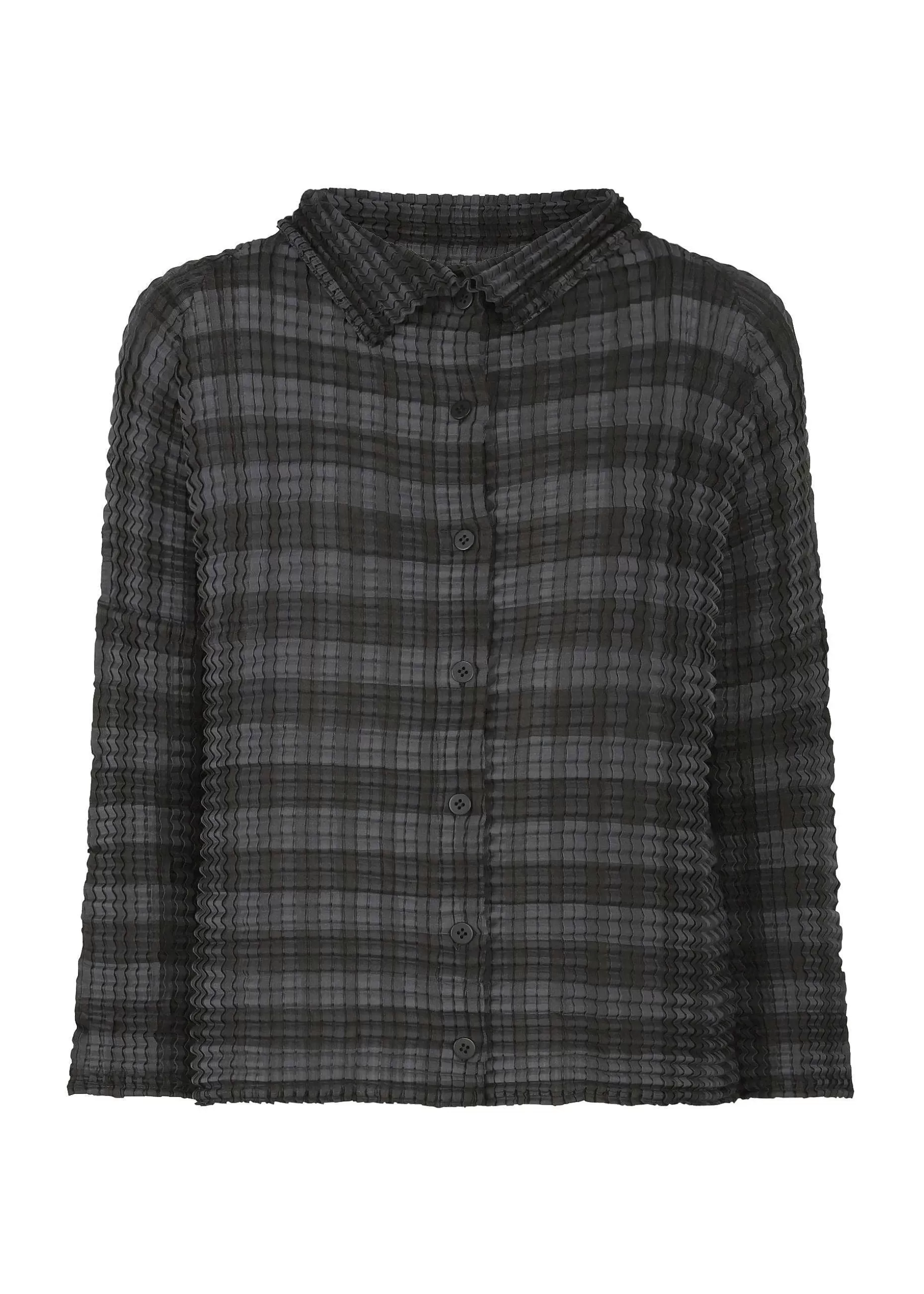 ISSEY MIYAKE Cardigan | Gingham Check Pleats Shirt