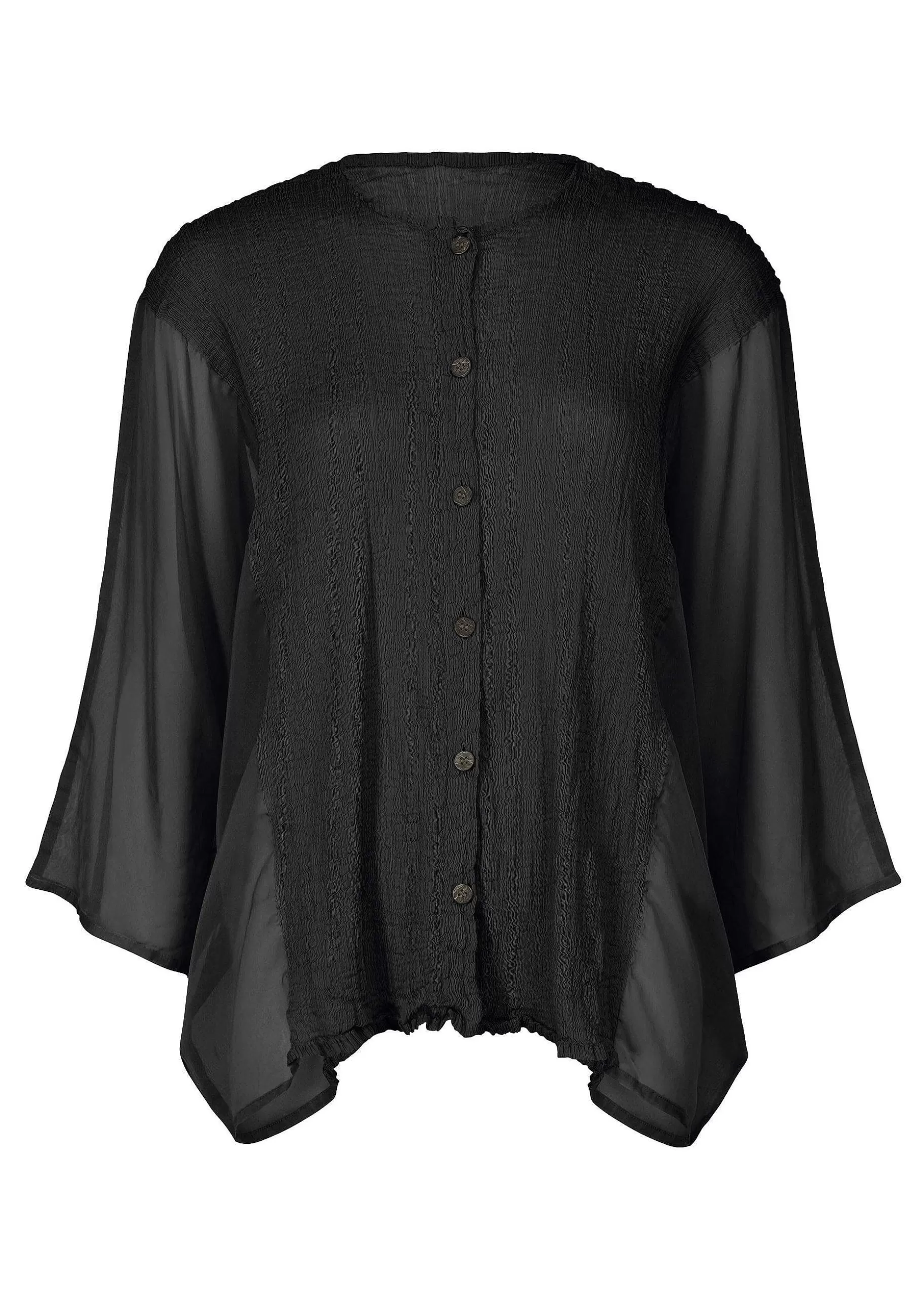 ISSEY MIYAKE Cardigan | Sheer See-Through Crepe